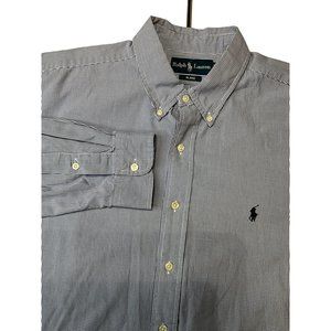 Ralph Lauren XL Blake Blue and White‎ Checked Long Sleeve Men's Shirt